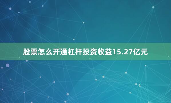 股票怎么开通杠杆投资收益15.27亿元